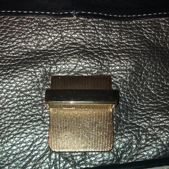 AB A BELLUCCI MADE IN I TALY LEATHER GRAY/TAN HANDBAG - Picture 9 of 10